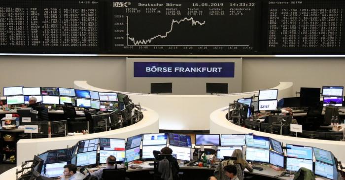The German share price index DAX graph at the stock exchange in Frankfurt