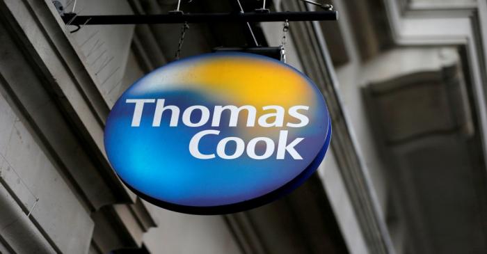 FILE PHOTO: A Thomas Cook sign outside one of its London stores
