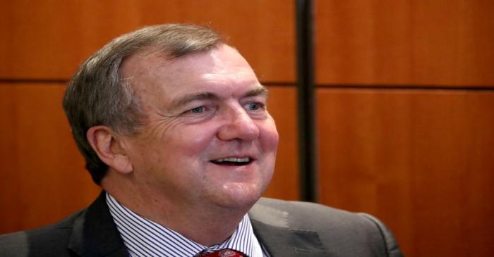 FILE PHOTO: Mark Bristow, chief executive officer of Barrick Gold, speaks during an interview