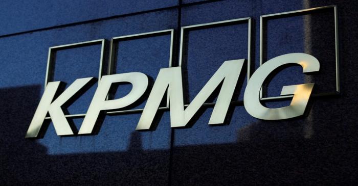 FILE PHOTO: A KPMG logo is seen on their down town office tower in Los Angeles, California