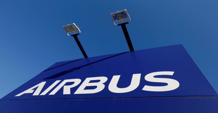 FILE PHOTO: The Airbus logo is pictured at Airbus headquarters in Blagnac near Toulouse