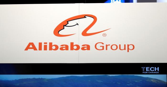 FILE PHOTO: The logo of Alibaba group is seen at VivaTech fair in Paris