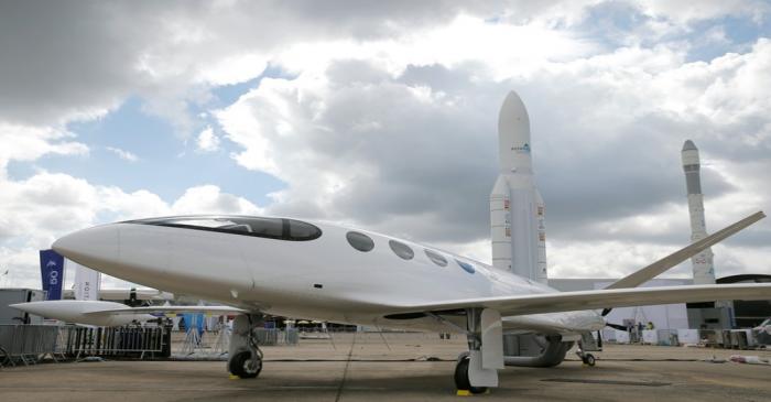 Israeli Eviation Alice electric aircraft  is seen on static display, at the eve of the opening