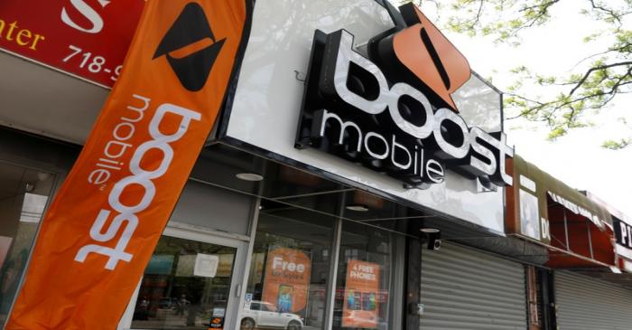 FILE PHOTO: The storefront of a Boost mobile phone store is seen in the Brooklyn borough of New