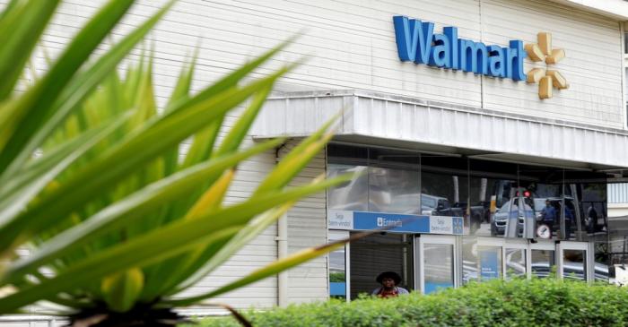 FILE PHOTO: The main entrance to a Walmart store is pictured in Sao Paulo