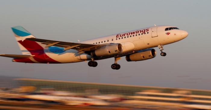 FILE PHOTO: A Eurowings Airbus A319 takes off from Palma de Mallorca