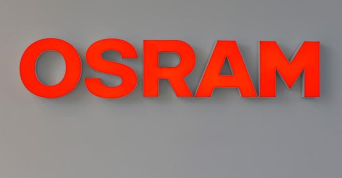 Logo of lamp manufacturer Osram is pictured during opening of 'World of light' showroom in