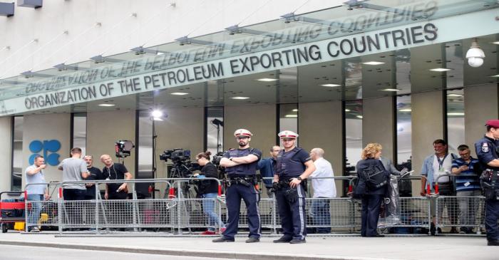 FILE PHOTO: Police guard the headquarters of the Organisation of the Petroleum Exporting