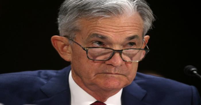 Federal Reserve Board Chairman Jerome Powell testifies on Capitol Hill in Washington DC