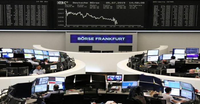 The German share price index DAX graph at the stock exchange in Frankfurt