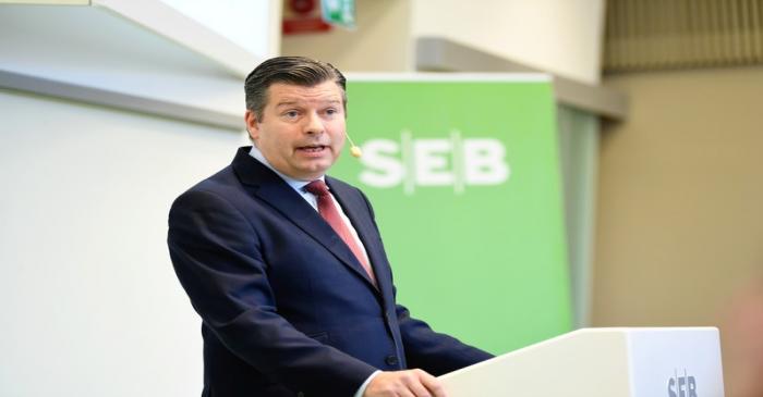 Johan Torgeby, CEO and President of Swedish Bank (SEB) presents the company's first quarter