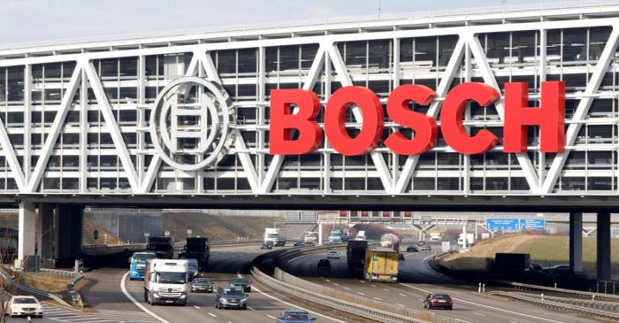 Bosch parking deck is pictured near airport in Stuttgart
