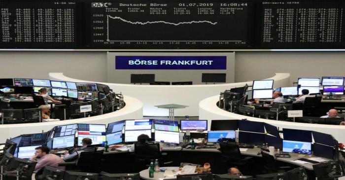 The German share price index DAX graph at the stock exchange in Frankfurt