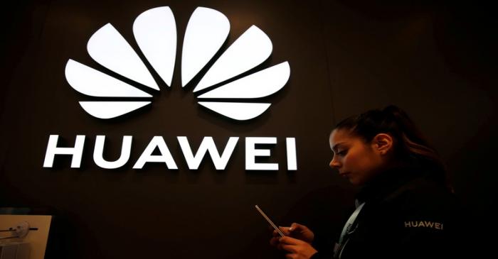 FILE PHOTO: A Huawei signage is pictured at their store at Vina del Mar