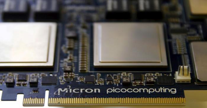 FILE PHOTO: Memory chip parts of U.S. memory chip maker MicronTechnology are pictured at their