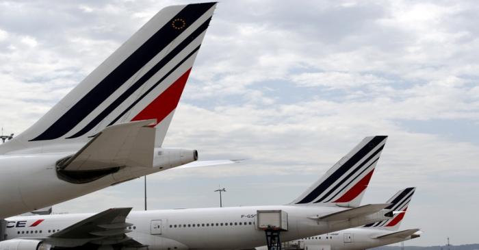 FILE PHOTO: Air France planes are parked on the tarmac at the Paris Charles de Gaulle airport