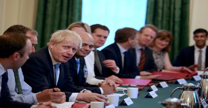 Britian's Prime Minister Boris Johnson's first cabinet meeting
