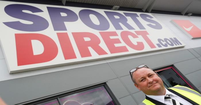 FILE PHOTO: Mike Ashley, founder and majority shareholder of Sports Direct, leads journalists