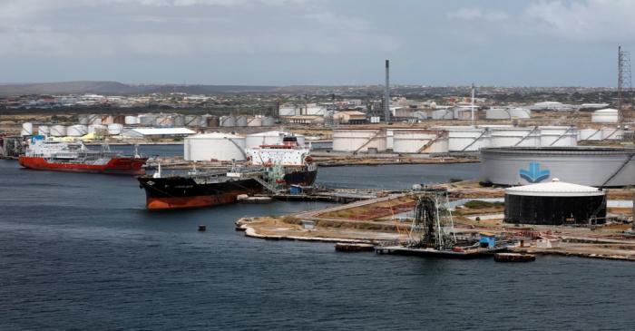 FILE PHOTO:  Crude oil tankers are docked at Isla Oil Refinery PDVSA terminal in Willemstad on