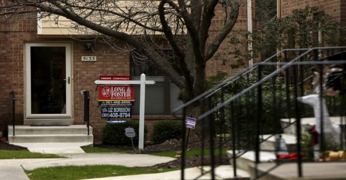 FILE PHOTO - Townhouse for sale under contract is seen in Bethesda, Maryland