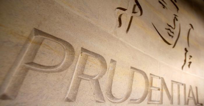 FILE PHOTO: The logo of British life insurer Prudential is seen on their building in London,