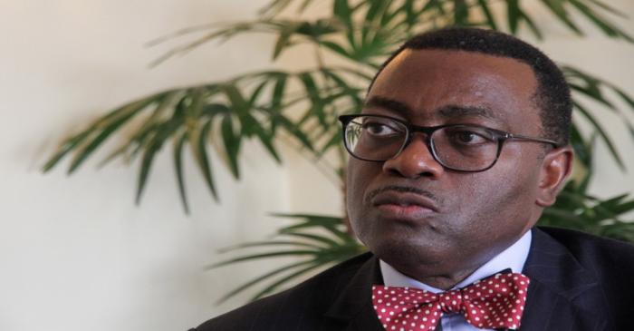 African Development Bank (AfDB) President Akinwumi Adesina speaks during an interview with