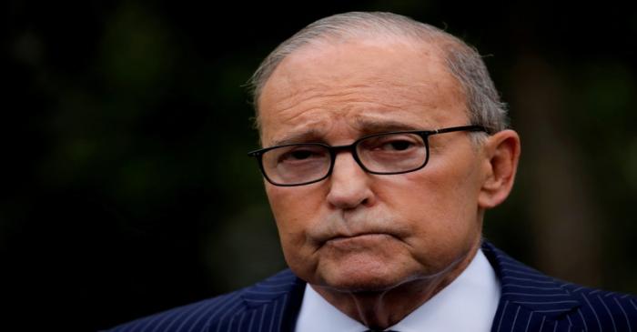FILE PHOTO: White House chief economic adviser Larry Kudlow talks with reporters on the