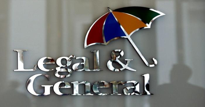 The logo of Legal & General insurance company is seen at their office in central London,