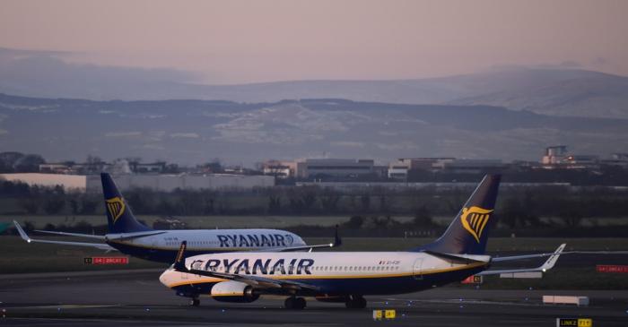 FILE PHOTO: Ryanair aircraft are seen at Dublin airport Dublin