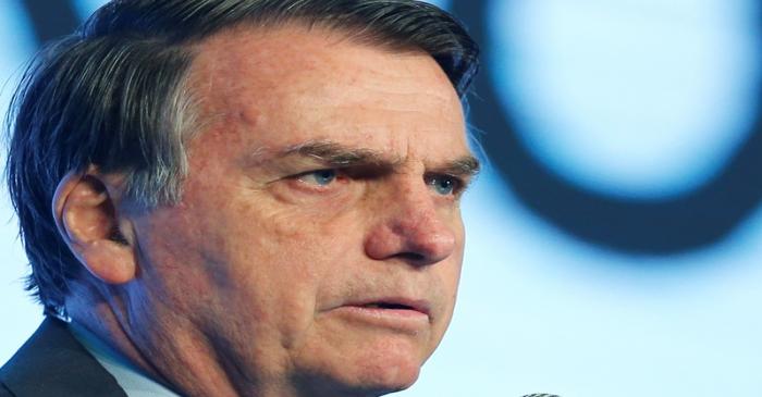 Brazil's President Jair Bolsonaro speaks during the Brazilian Steel Conference in Brasilia