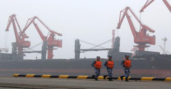 FILE PHOTO:  A crude oil tanker is seen at Qingdao Port Shandong province