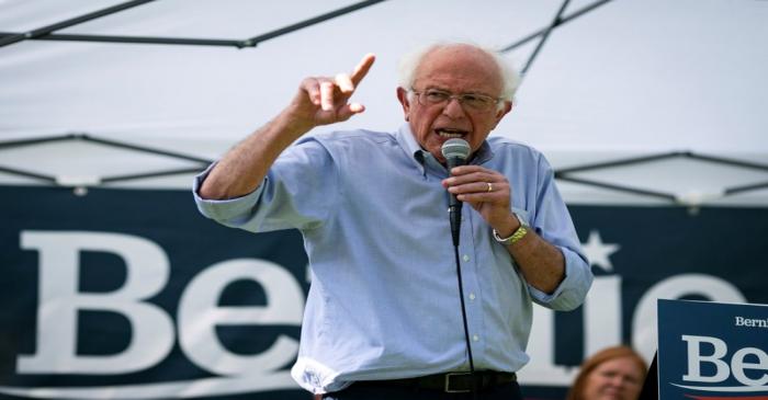 FILE PHOTO: 2020 Democratic U.S. presidential candidate and U.S. Senator Bernie Sanders speaks