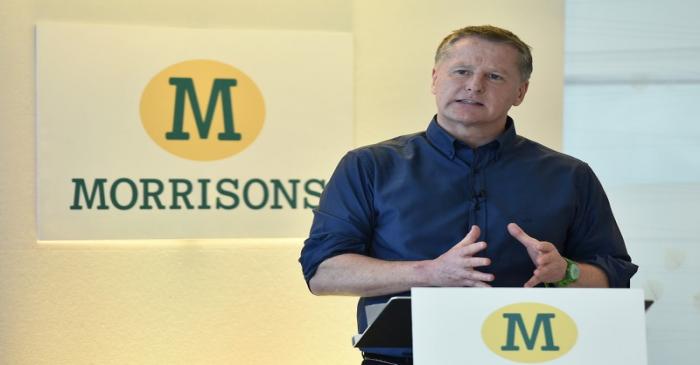 File photo of David Potts chief executive of Morrisons at a news conference in London
