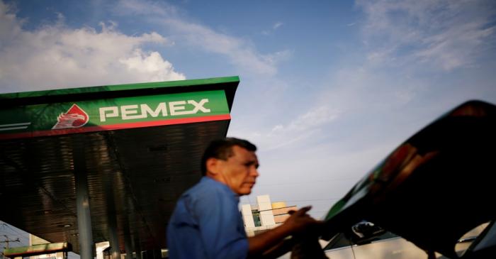 FILE PHOTO: FILE PHOTO: A sign of state-owned company Petroleos Mexicanos PEMEX is seen at a