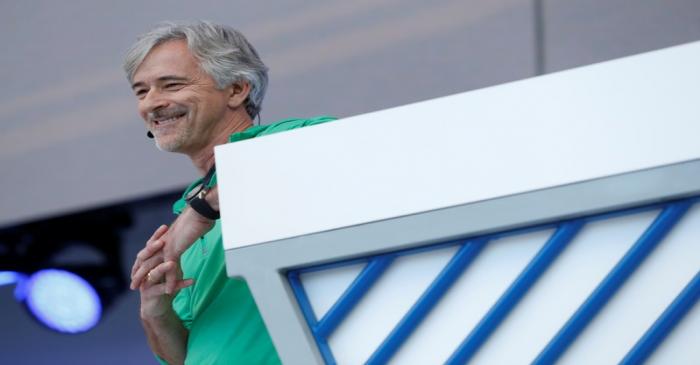 Waymo CEO John Krafcik speaks on stage during the annual Google I/O developers conference in