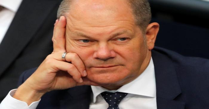 German Finance Minister Olaf Scholz attends a budget session at the lower house of parliament