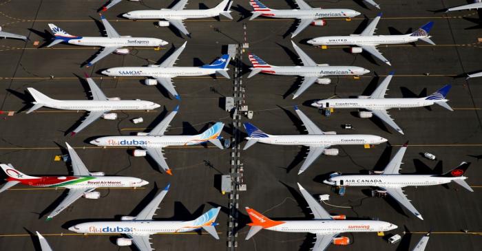 FILE PHOTO: Grounded Boeing 737 MAX aircraft are parked at Boeing Field in Seattle