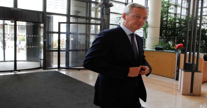 French Finance Minister Bruno Le Maire holds a news conference in Paris