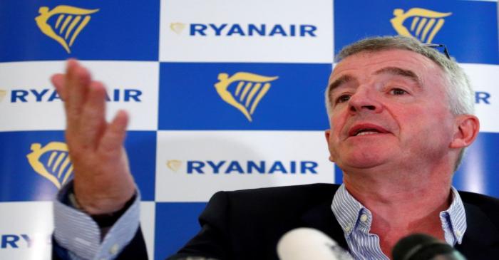 Ryanair CEO O'Leary holds news conference in Machelen near Brussels