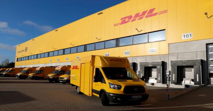 FILE PHOTO: An electric powered truck of German postal and logistics group Deutsche Post DHL is