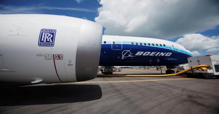 FILE PHOTO: View of one of two Rolls Royce Trent 1000 engines of Boeing 787 Dreamliner during