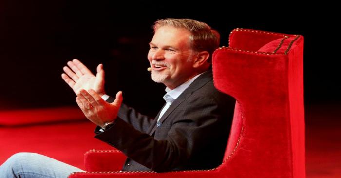 Reed Hastings, co-founder and CEO of Netflix, gestures during an event of the Fundacion Telmex