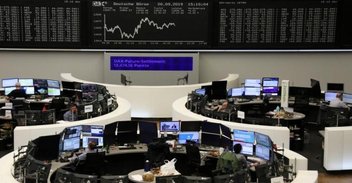 The German share price index DAX graph at the stock exchange in Frankfurt
