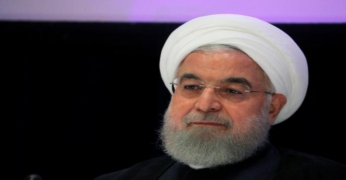Iranian President Hassan Rouhani speaks at a news conference in New York