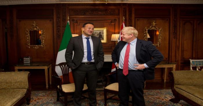 Ireland's Prime Minister (Taoiseach) Leo Varadkar and British Prime Minister Boris Johnson meet