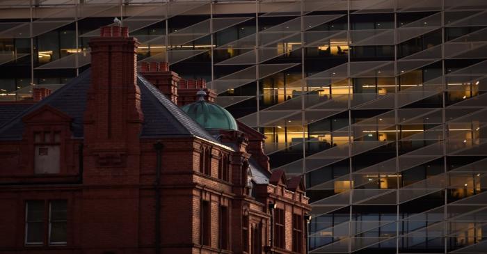 FILE PHOTO: Offices in the Central Bank of Ireland are seen in the financial district in Dublin