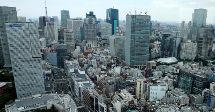 Tokyo's Akasaka business district is seen in Tokyo