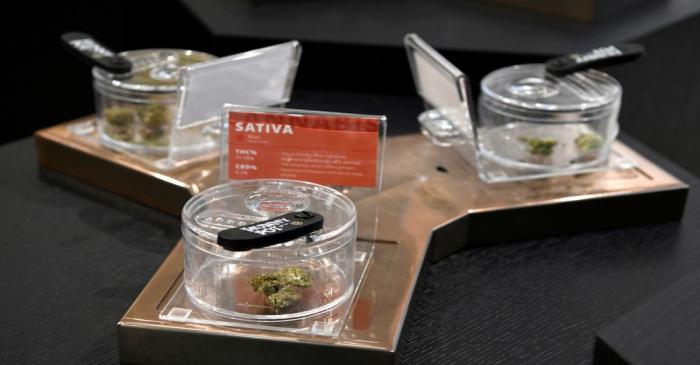 FILE PHOTO: Cannabis products on display at the Hunny Pot Cannabis Co. retail cannabis store