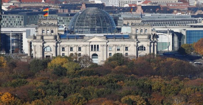 The Reichstag building, the seat of the German lower house of parliament Bundestag is pictured