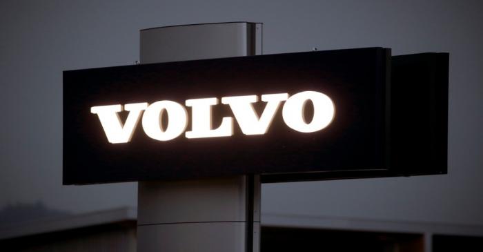 Logo of Swedish automobile manufacturer Volvo is seen at Stierli Automobile AG company in St.